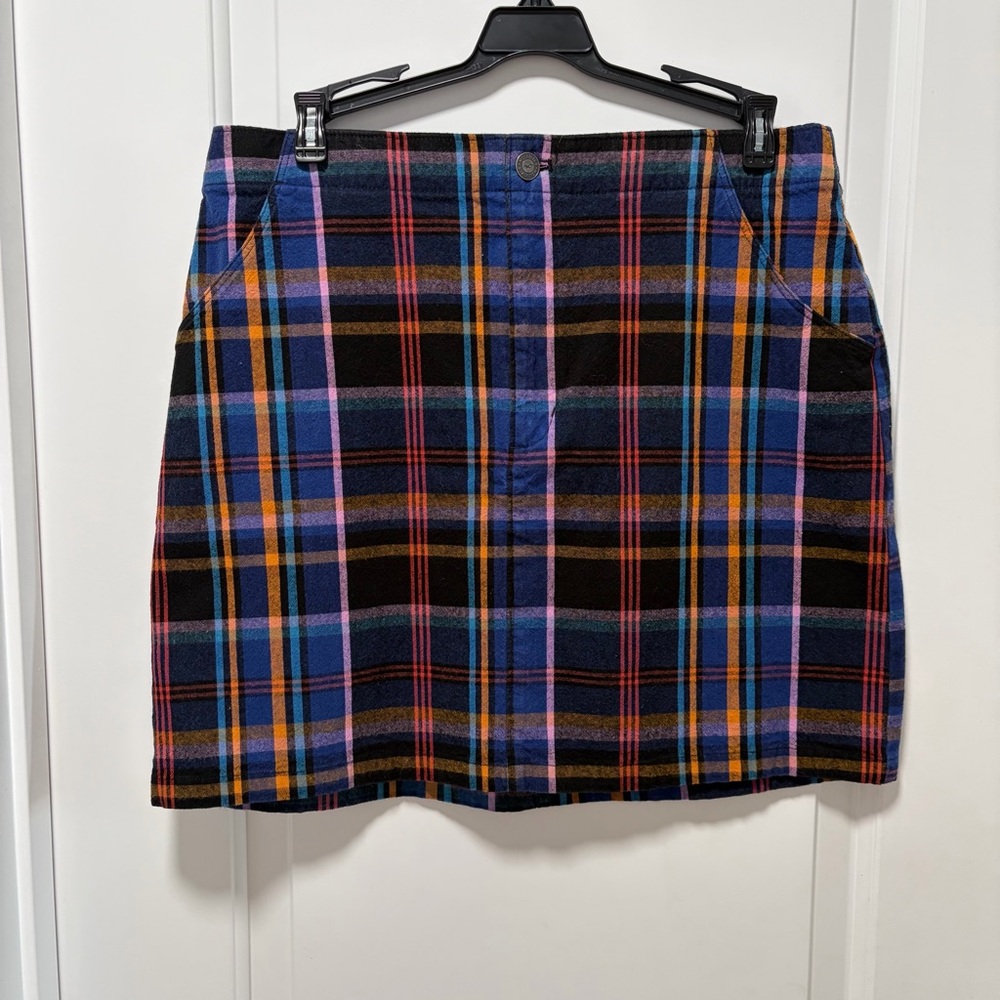 Hollister Ultra‎ High Rise Mini Skirt size Large Multicolor Plaid Stretch